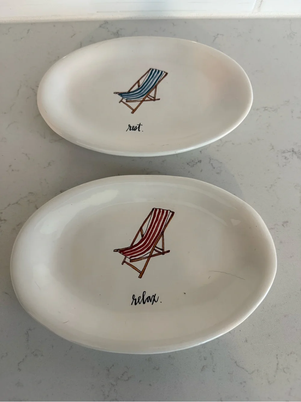 RAE DUNN -Set of 2 oval platters